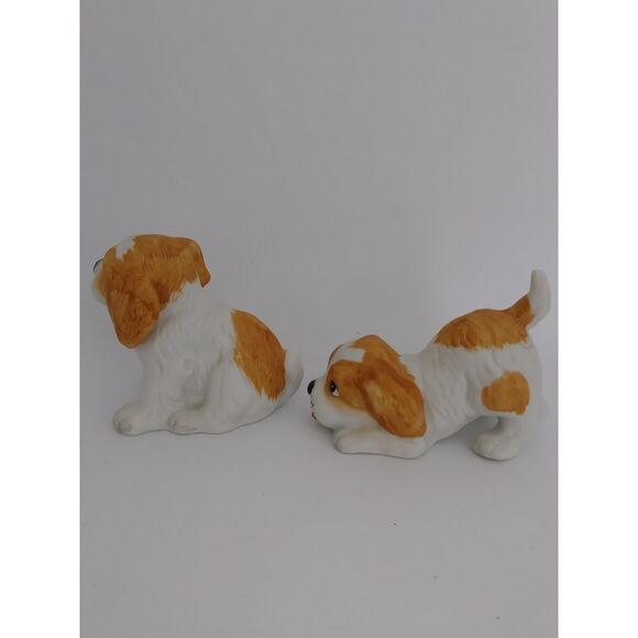 Vtg St Bernard Labs Puppy Figurines Japan 2 Puppies Tan and White Dogs (9) - Picture 5 of 7